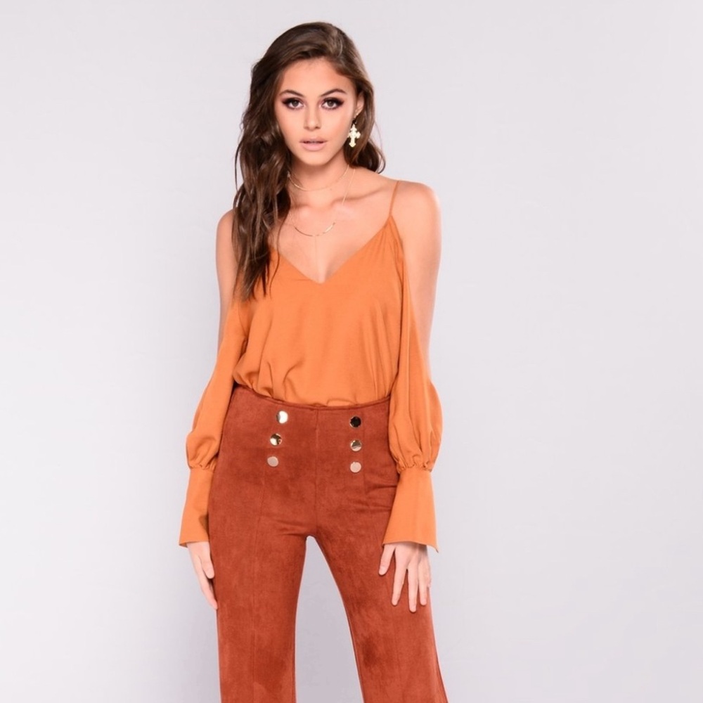 ❤️SOLD ❤️Orange Fashion Nova Top